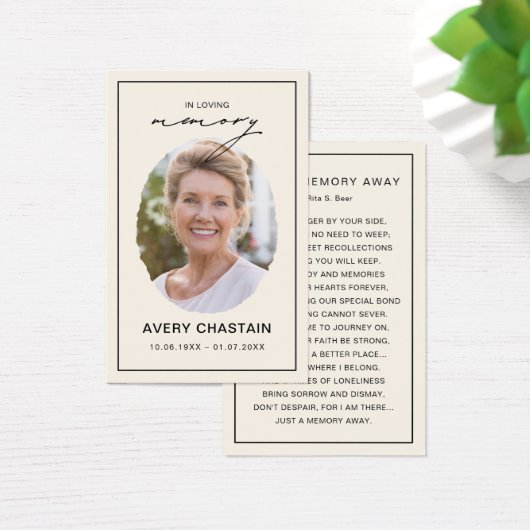 Elegant Funeral Memorial Prayer Photo Cards (デスク)