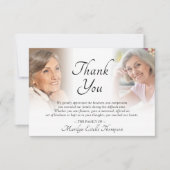 Elegant Funeral Memorial Thank You 3 Photos サンキューカード (正面)