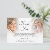 Elegant Funeral Memorial Thank You 3 Photos サンキューカード (スタンド正面)