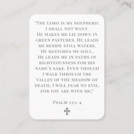 Elegant Funeral Photo Cross Prayer Card 名刺 (裏面)