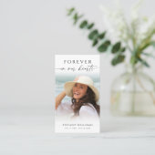 Elegant Funeral Photo Forever Hearts Prayer Card 名刺 (スタンド正面)