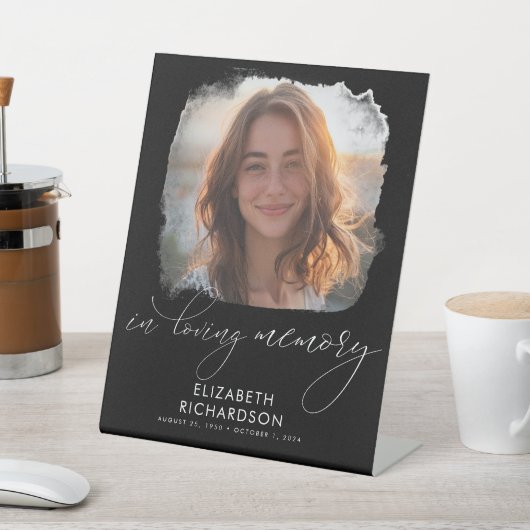 Elegant Funeral Photo In Loving Memory 台座サイン (インサイチュ)
