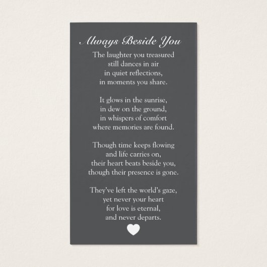 Elegant Funeral Photo Sympathy Memorial Prayer (裏面)