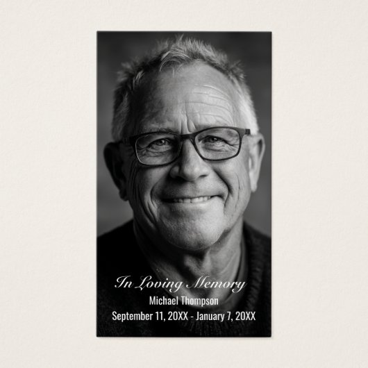 Elegant Funeral Photo Sympathy Memorial Prayer (正面)