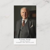 Elegant Funeral Photo Sympathy Memorial Prayer 名刺 (正面)