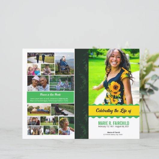 Elegant Funeral Program Template (スタンド正面)