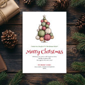 Elegant funny Christmas tree greeting card シーズンカード