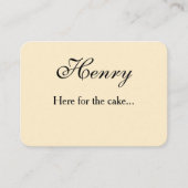 Elegant Funny "Here for the Cake" Wedding プレイスカード (正面)