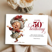 Elegant Funny Lady 50th Birthday Humor Greeting   招待状