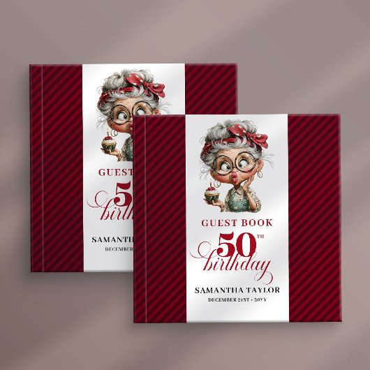 Elegant Funny Lady 50th Birthday Humor Guest Book ゲストブック