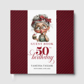 Elegant Funny Lady 50th Birthday Humor Guest Book ゲストブック (正面)