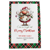 Elegant Funny Santa Classic Christmas Gift Bag ミディアムペーパーバッグ (正面)