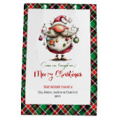Elegant Funny Santa Classic Christmas Gift Bag ミディアムペーパーバッグ (裏面)