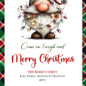 Elegant Funny Santa Classic Christmas Gift Bag ミディアムペーパーバッグ