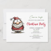 Elegant Funny Santa Claus Holiday Party Invitation 招待状 (正面)