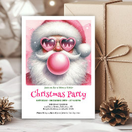Elegant Funny Santa Heart Glasses Christmas Invite 招待状