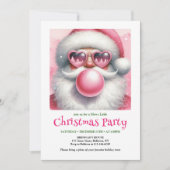 Elegant Funny Santa Heart Glasses Christmas Invite 招待状 (正面)