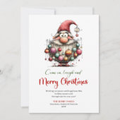 Elegant Funny Santa Watercolor Holiday Greeting シーズンカード (正面)