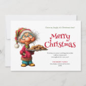 Elegant Funny Woman Comic Christmas Editable Card シーズンカード (正面)