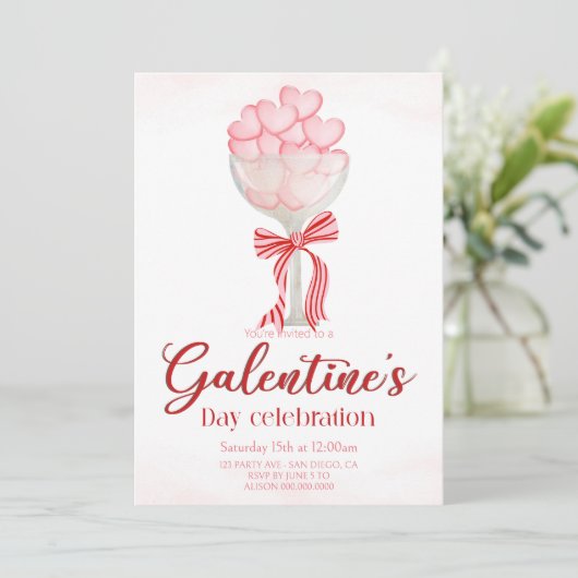 Elegant Galentine's Day Invitation 招待状 (スタンド正面)