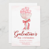 Elegant Galentine's Day Invitation 招待状 (正面/裏面)