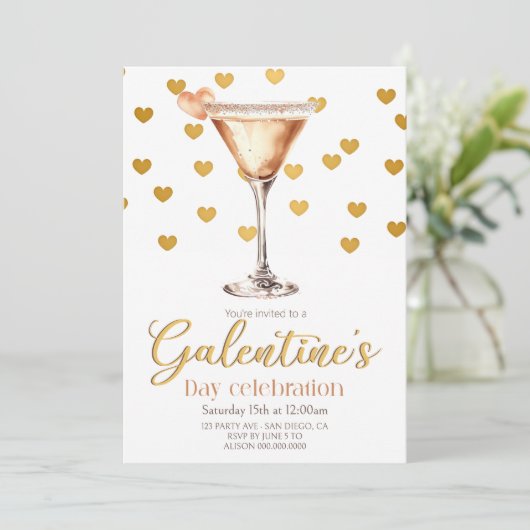 Elegant Galentine's Day party Invitation 招待状 (スタンド正面)
