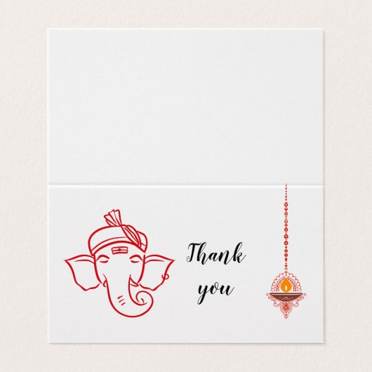 Elegant Ganesh God Indian Wedding Thank You (外部フラット)