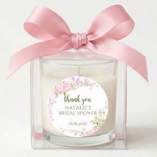 Elegant Garden Floral Bridal Shower Thank You  ラウンドシール