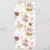 Elegant Garden Flowers Watercolor Bridal Shower メニュー (裏面)