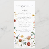 Elegant Garden Flowers Watercolor Bridal Shower メニュー (正面)