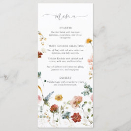 Elegant Garden Flowers Watercolor Bridal Shower メニュー