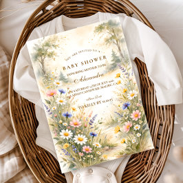 Elegant Garden Meadow Baby Shower 招待状