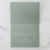 Elegant Garden Roses Sage Green Gold Wedding サンキューカード (内部)