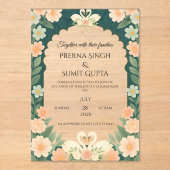 Elegant Garden-Themed Wedding Invitation Template  アクリル招待状 (正面)