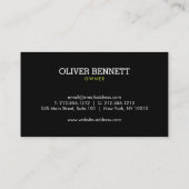 Elegant Gardener Green Grass Logo Minimal Black 名刺 (裏面)