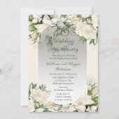 Elegant Gardenia Floral 75th Wedding Anniversary 招待状 (正面)