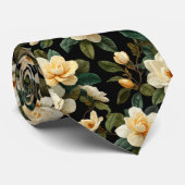 Elegant Gardenia Floral Pattern ネクタイ (ロール)