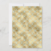 Elegant Gatsby Art Deco Blue & Gold Bridal Shower 招待状 (裏面)