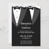 Elegant Gay Wedding Invitation Black Tie 招待状 (正面)