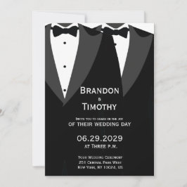 Elegant Gay Wedding Invitation Black Tie 招待状