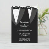 Elegant Gay Wedding Invitation Black Tie 招待状 (スタンド正面)