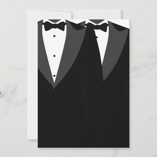 Elegant Gay Wedding Invitation Black Tie 招待状 (裏面)