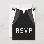 Elegant Gay Wedding RSVP Card Black Tie (裏面)