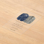 Elegant Gay Wedding Two Grooms in Suits アクリル招待状 (レイダウン)