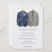 Elegant Gay Wedding Two Grooms in Suits 招待状 (正面)