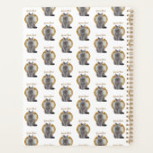 Elegant Gemini Zodiac Cat White Planner Notebook プランナー手帳 (裏面)