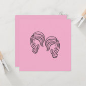 Elegant Gemini Zodiac Sign Modern Line Art カード (正面/裏面インサイチュ)