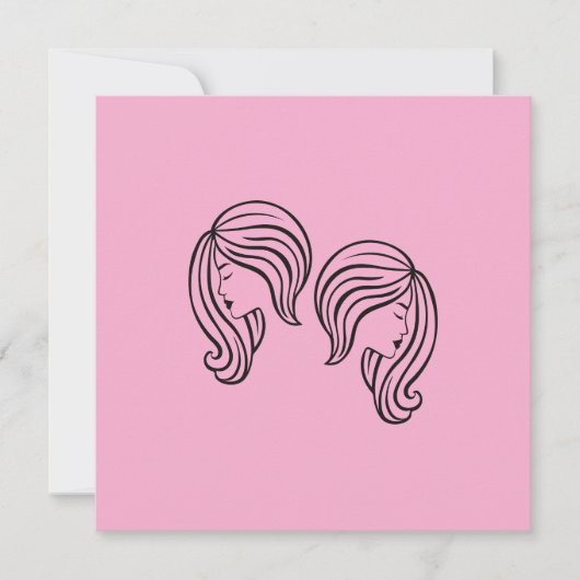 Elegant Gemini Zodiac Sign Modern Line Art カード (正面)