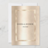 Elegant geometric champagne gold glam RSVP  招待状 (裏面)