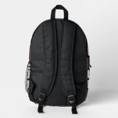 Elegant Geometric Deep Mauve Black White Backpack プリントバックパック (裏面)